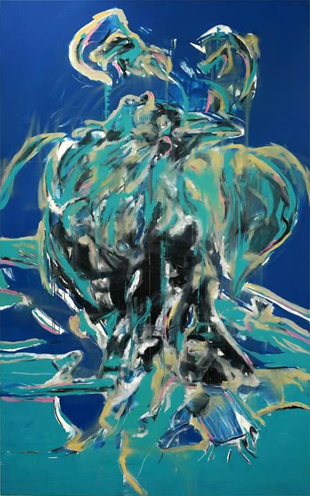 pássaro negro-azul nr.1, original Abstrait Pétrole La peinture par Juan Domingues