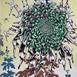 Green Chrysanthemum, original Big Mixed Technique Painting by Clara Martins