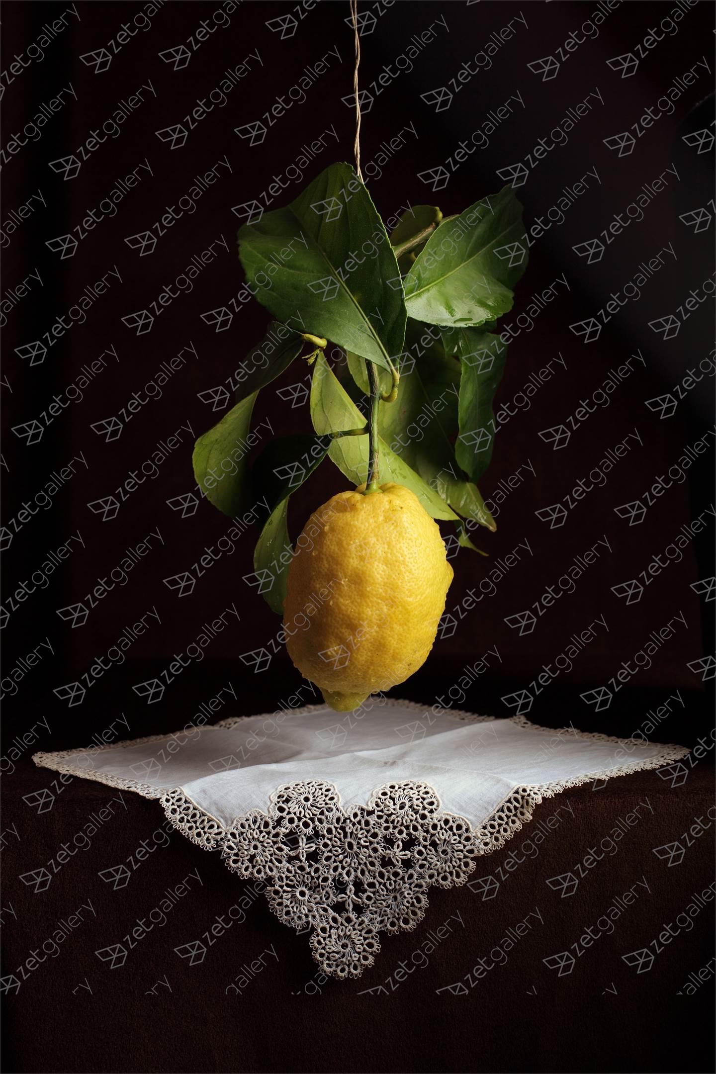 Bodegón del limón suspendido, original Nature morte Numérique La photographie par Cecilia Gilabert