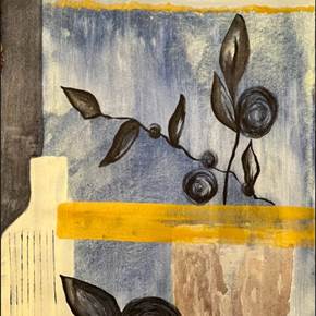 Flores pretas , Pintura Acrílico Natureza original por Fernanda Araújo