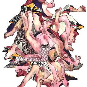 Anatomia 7, original Abstract Watercolor Drawing and Illustration by Lorinet Julie