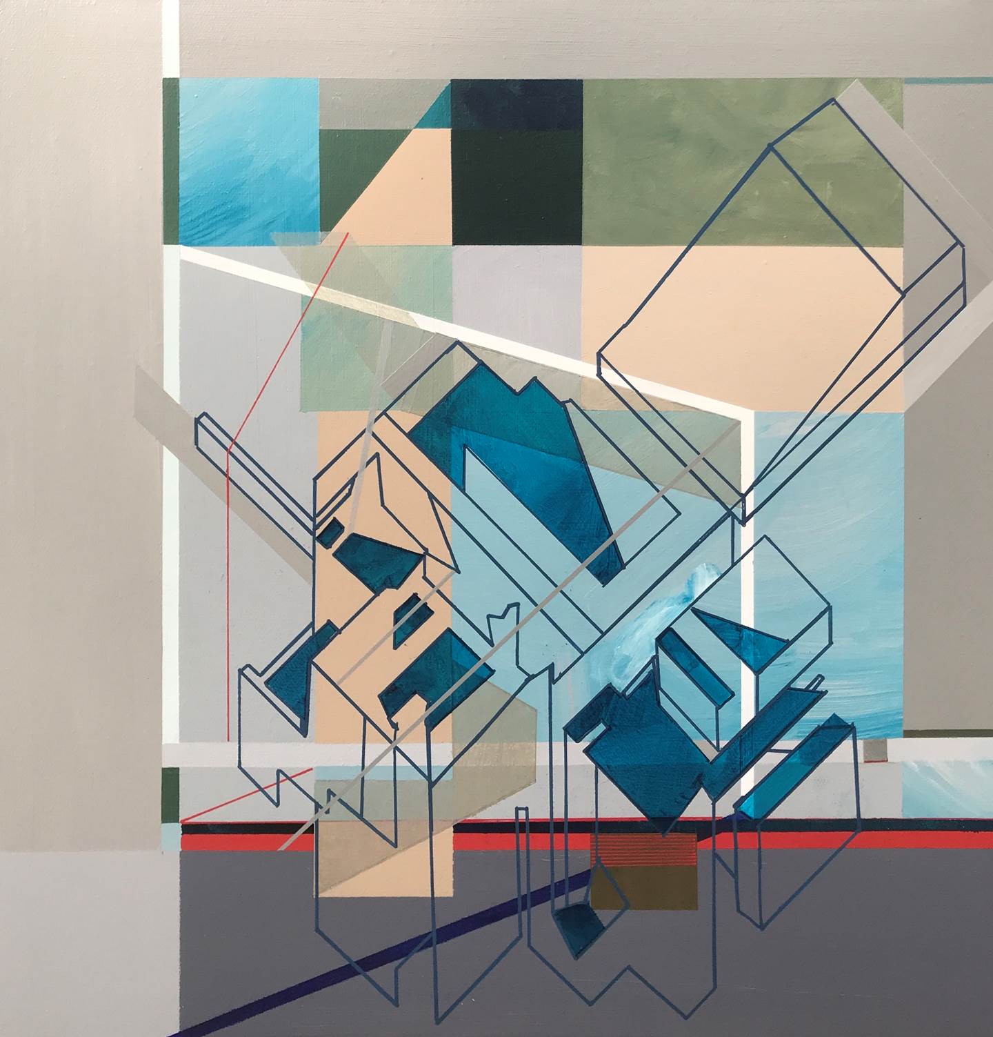 "Unconstrained", original Geometric Acrylic Painting by Pedro Besugo