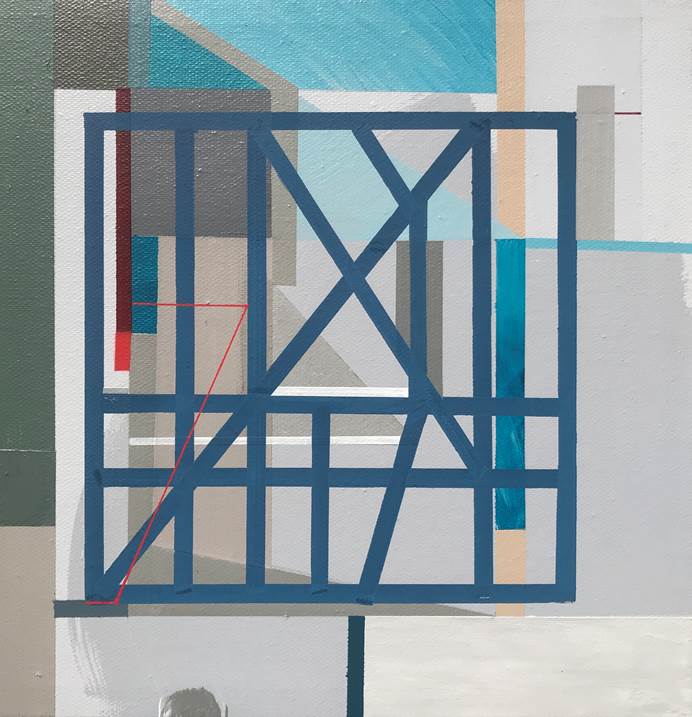 "Non-Structural I" , original Geometric Acrylic Painting by Pedro Besugo