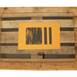 Riscas ou Abstracção Geométrica sobre suporte laranja, original Abstract Acrylic Painting by Diogo  Goes