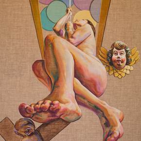 A Lição, original Human Figure Acrylic Painting by Cristina  Troufa