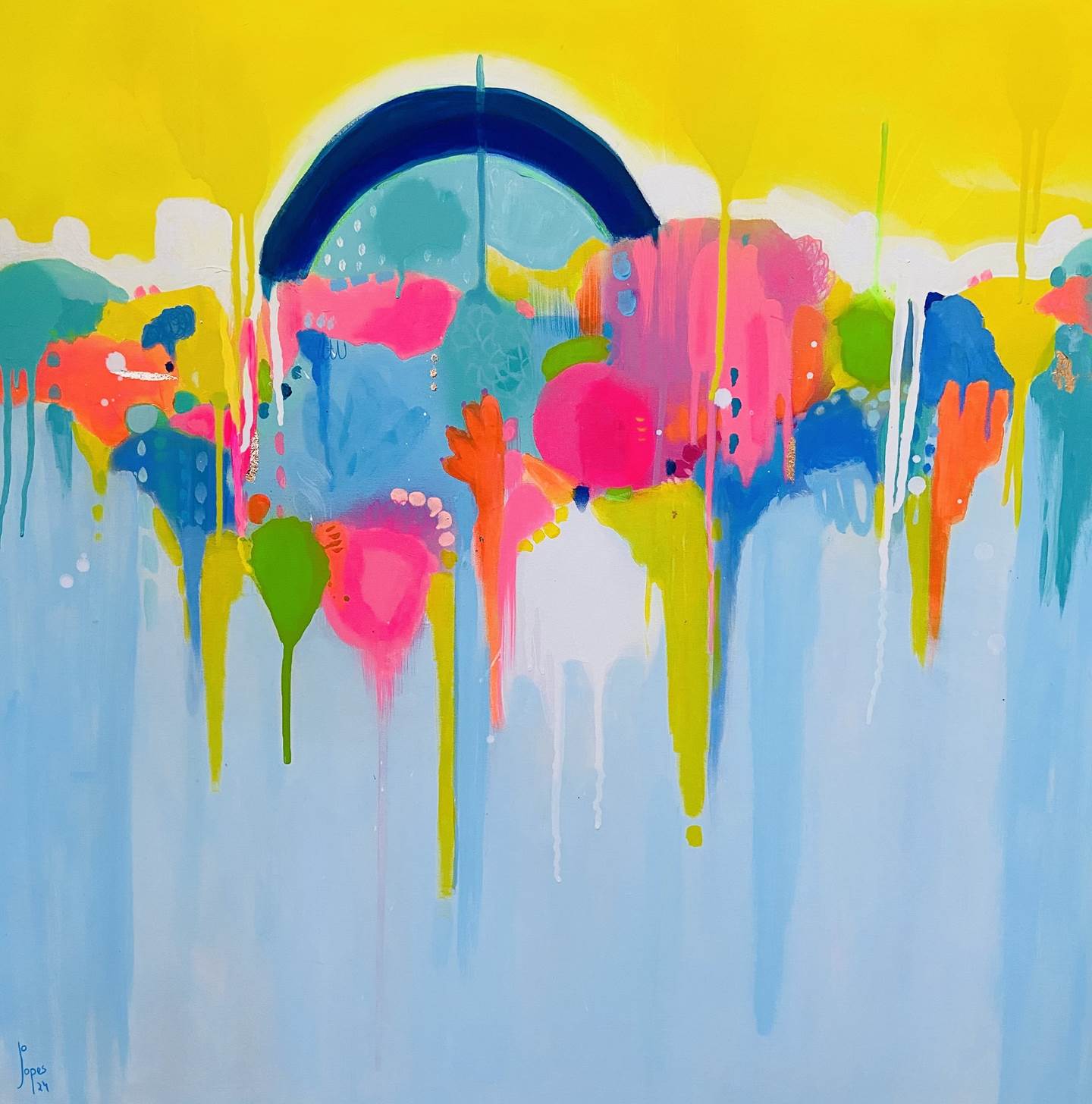 Os felizes, original Animals Acrylic Painting by Joana M Lopes