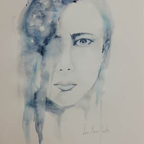 Shallow, original Figura humana Papel Pintura de Ana Maria Costa