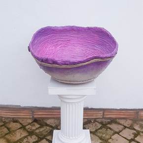 Purple Sky, original Resumen Acrílico Escultura de Art Sauvage