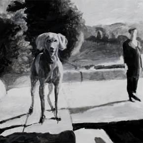 Dog God Complexe, original Animals Acrylic Painting by Ludgero Almeida