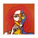 Rapariga dos caracóis vermelhos, original Resumen Acrílico Pintura de Hugo Castilho