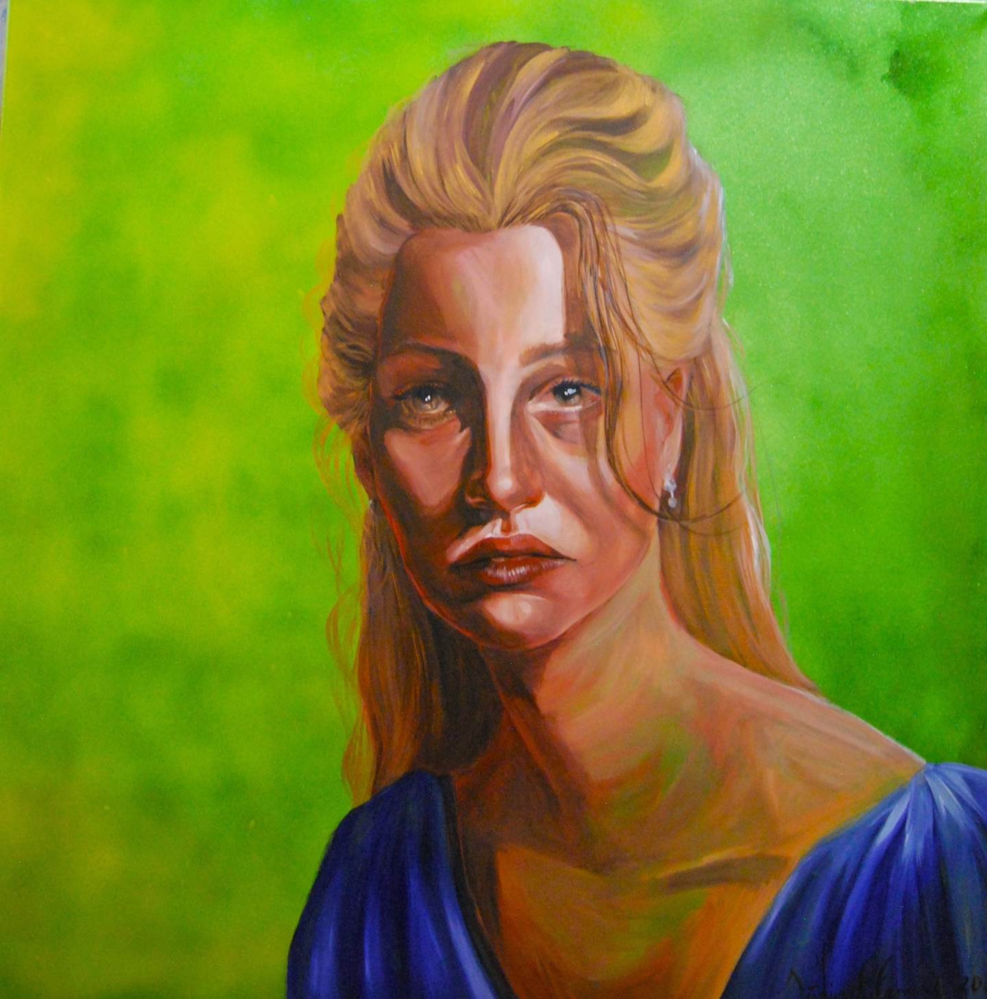 A beleza , original Portrait Acrylic Painting by Vânia Clemente Ferreiro