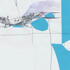 Die Brücke, original Abstract Collage Drawing and Illustration by Pedro Amaro
