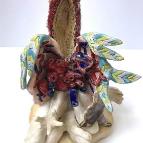 Totem, original Figure humaine Céramique Sculpture par Lorinet Julie
