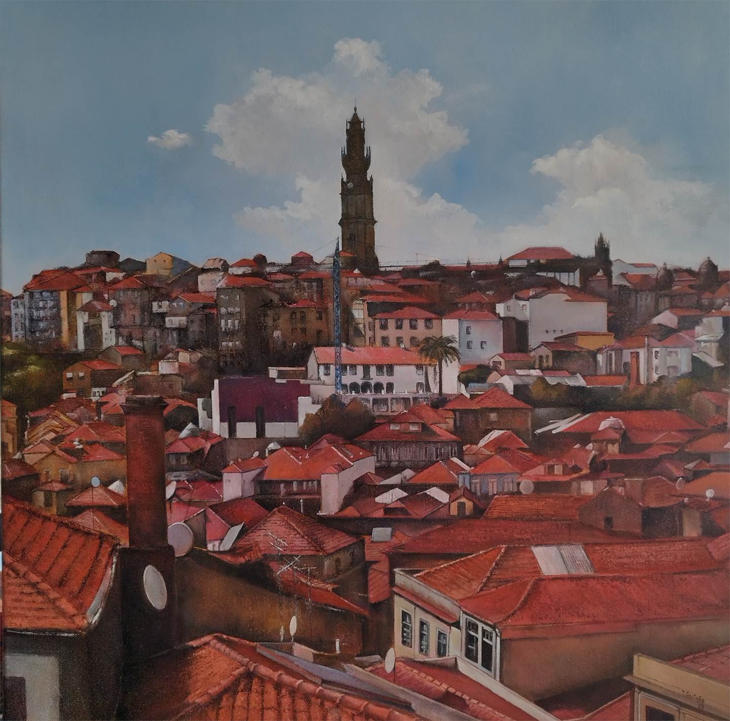 Panorámica de Porto desde la catedral., original Body Graffiti Painting by TOMAS CASTAÑO