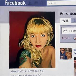 Profile picture, Veronica, original Human Figure Canvas Painting by Pablo Mercado
