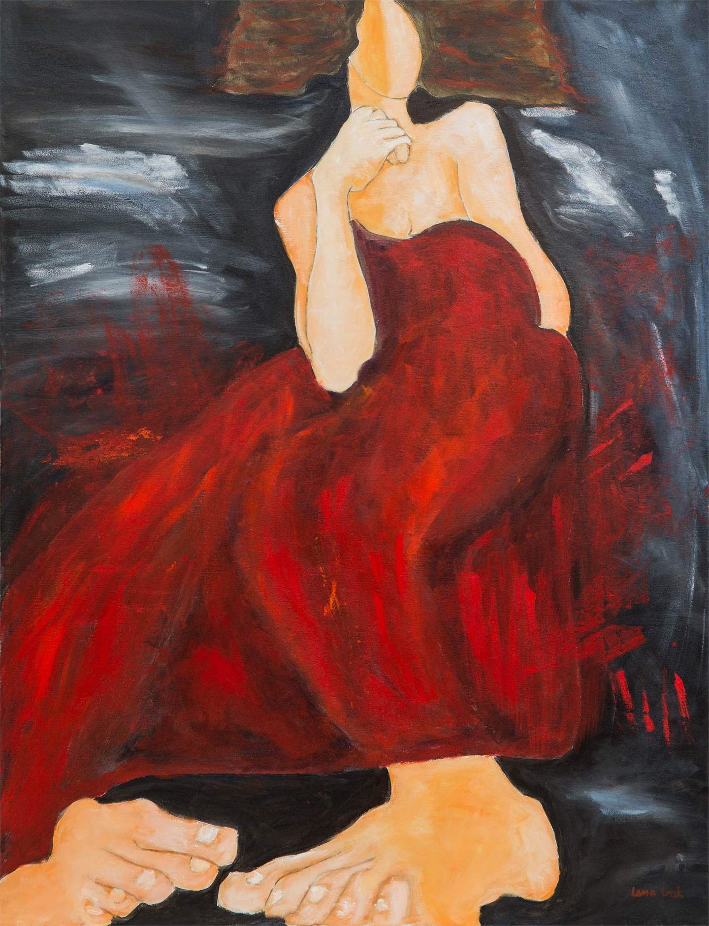 Lilith, a mulher integral, original Figura humana Acrílico Pintura de Lena Gal