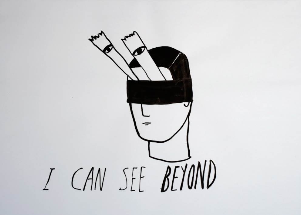 I Can See Beyond, original Portrait  Drawing and Illustration by Andrea Gómez
