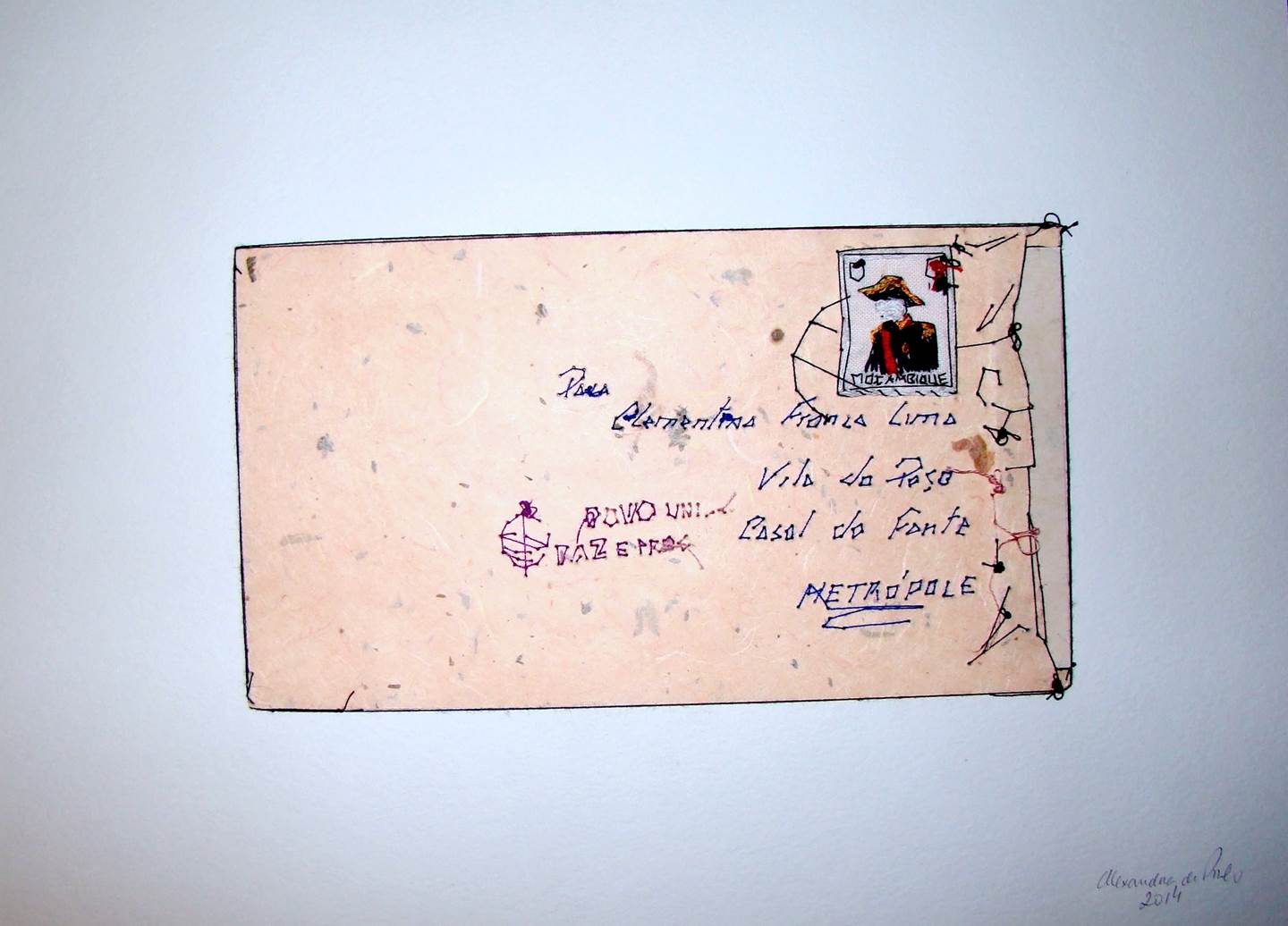 Carta de Moçambique, Desenho e Ilustração Papel Minimalista original por Alexandra de Pinho