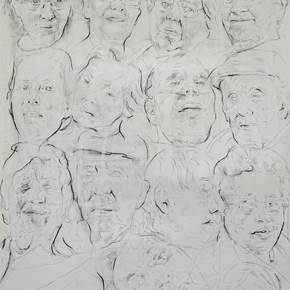 registo de um pequeno grupo de gente (lar de idosos nr.1), Desenho e Ilustração Técnica Mista Corpo original por Juan Domingues
